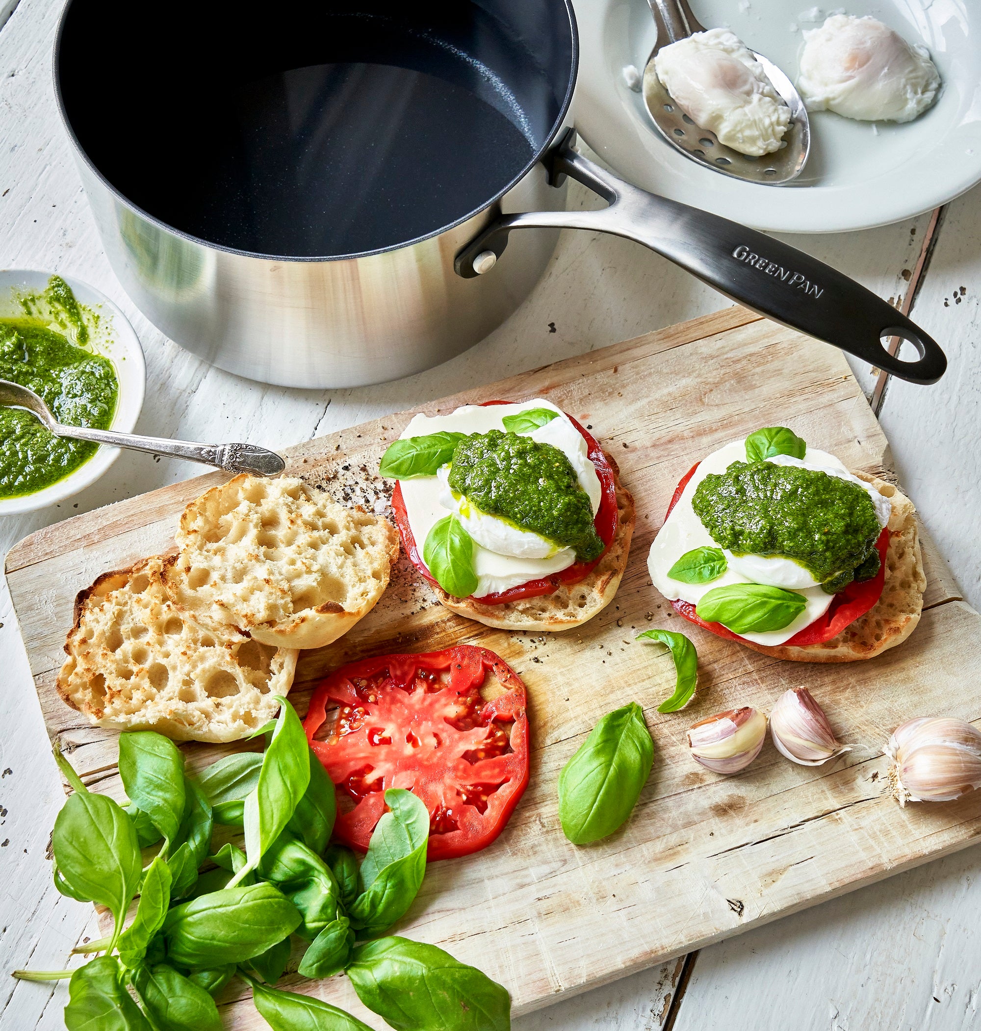 Caprese Eggs Benedict | GreenPan Australia