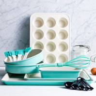 GreenLife Bakeware 12pc Bakeware Sets, Turquoise
