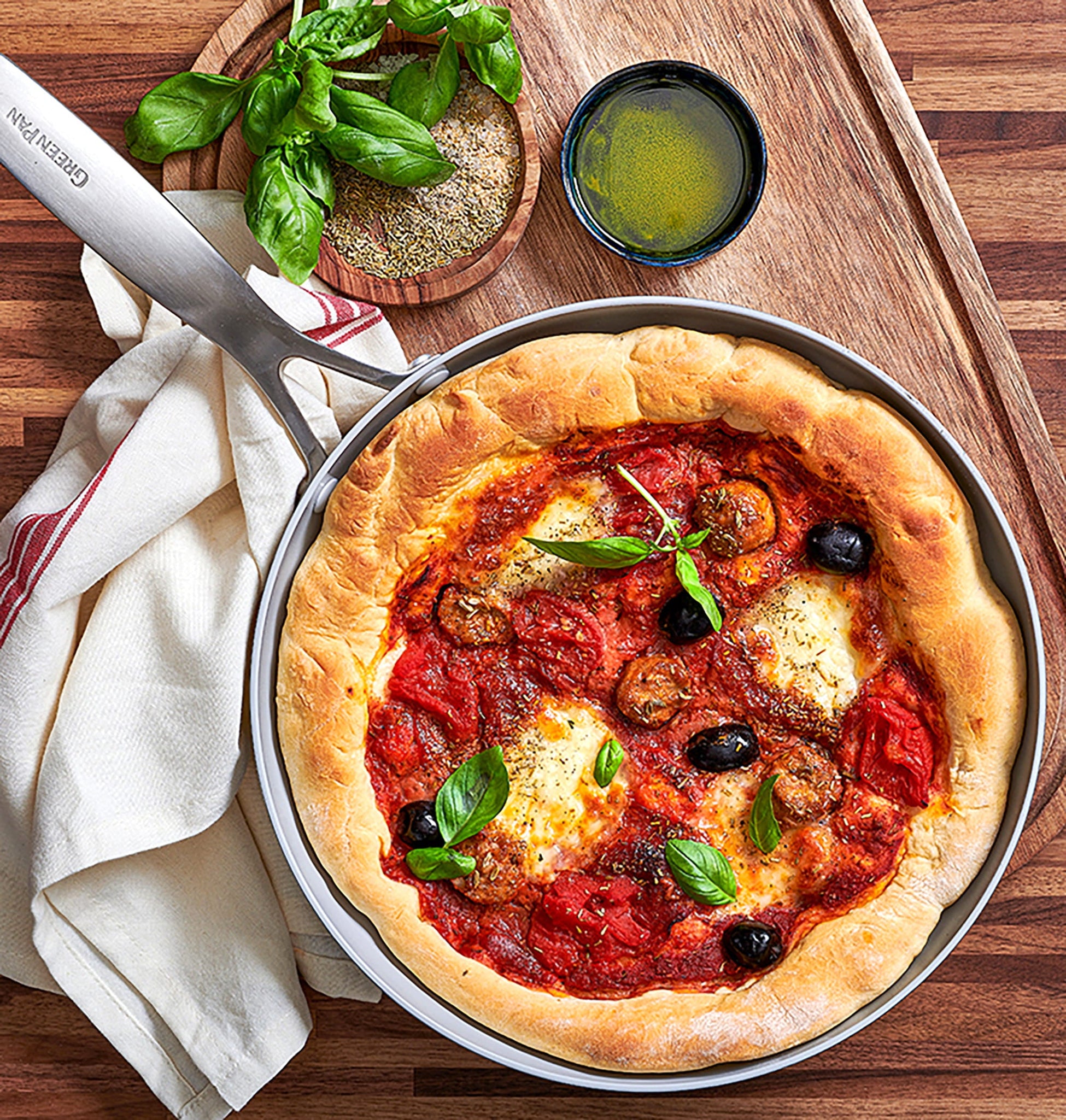 Panfried Pizza Healthy Ceramic Nonstick Cookware GreenPan Australia