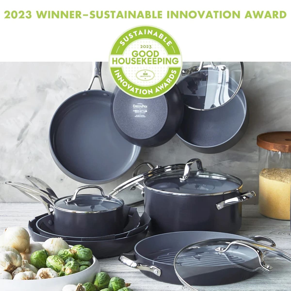 Valencia Pro 17pc Cookware Sets, Dark Grey