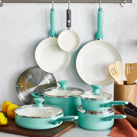 CC002482-001 - Rio GreenPan Rio 17pc Cookware Set, Turquoise - Product Image 2
