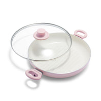CC004871-001 - GreenLife Soft Grip SOFT GRIP GRILL PAN WITH LID, PINK - 28CM - Product Image 1