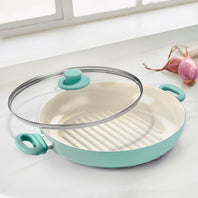 CC004872-001 - GreenLife Soft Grip SOFT GRIP GRILL PAN WITH LID, TURQUOISE - 28CM - Product Image 2