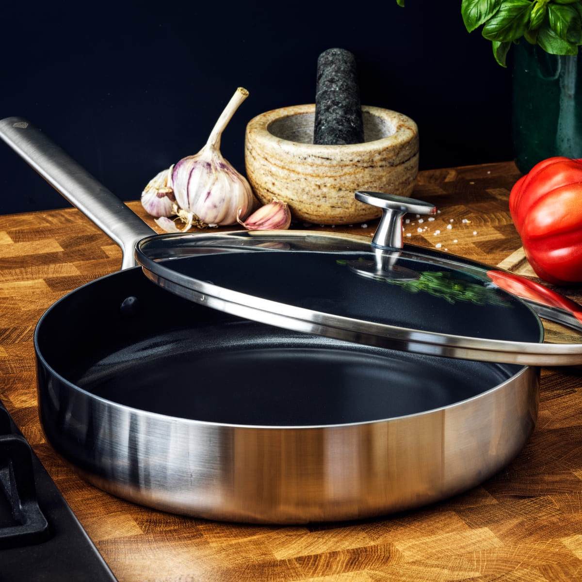 CC006476-013 - Blue Diamond Blue Diamond Tri Ply Stainless Steel Skillet, 28cm - Product Image 2