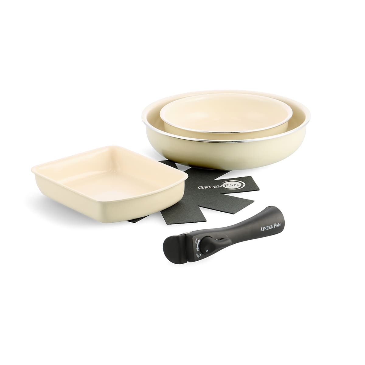 Click Chef 5pcs Cookware Set - Cream White | Healthy Ceramic