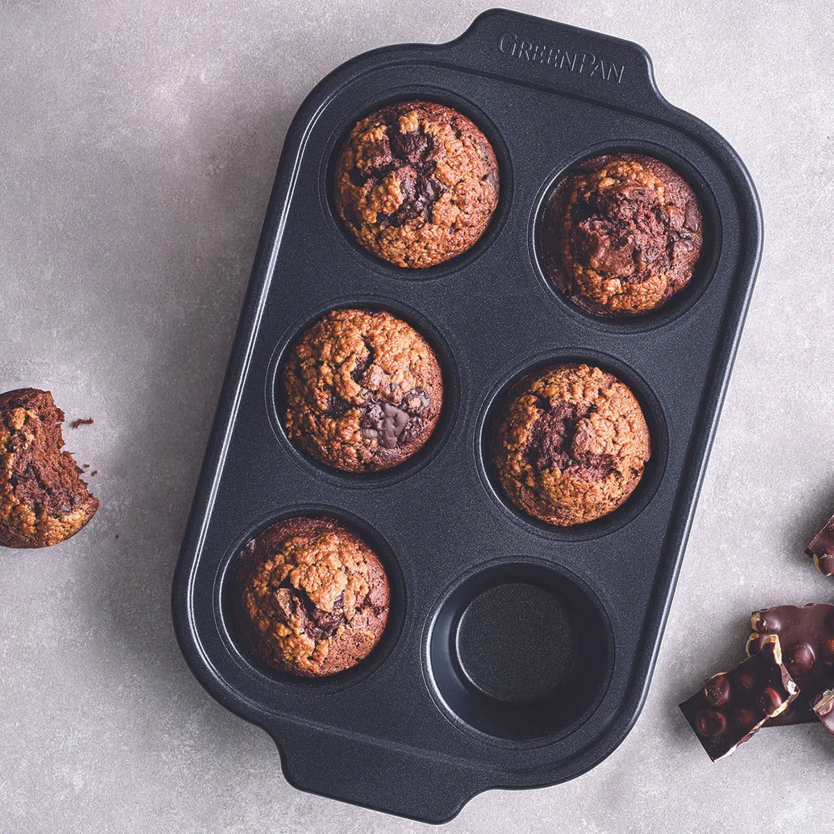 CC007765-001 - GreenPan Bistro Bakeware 6-CUP MUFFIN PAN - 32 X 20CM - Product Image 2