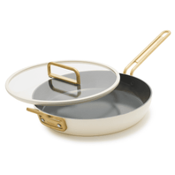 Stanley Tucci™ Ceramic Non-Stick 30CM Frypan with Lid | Carrara White