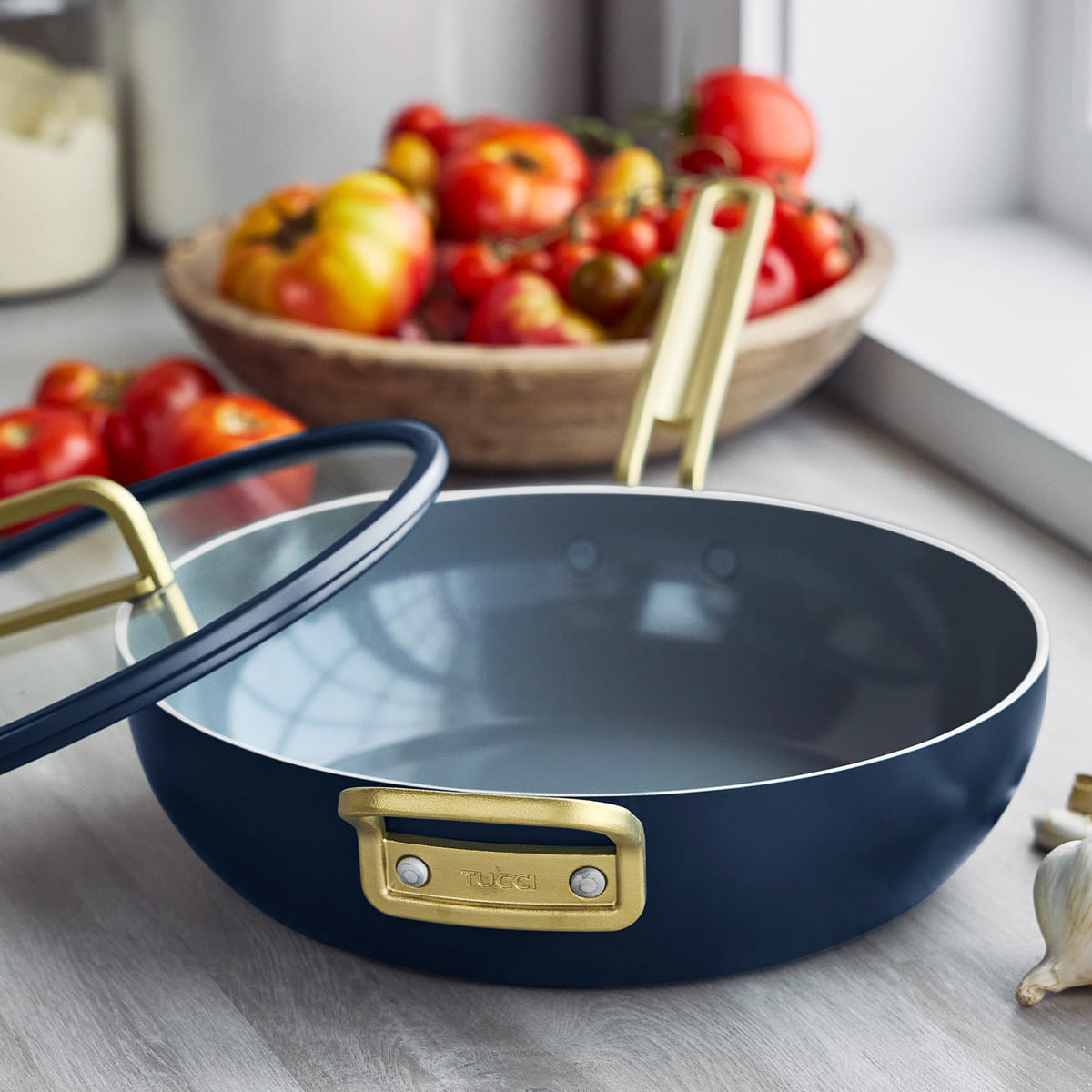 CC009464-102 - Tucci Stanley Tucci Ceramic Non-Stick 29cm Stanley Pan Junior Marino Blue - Product Image 2