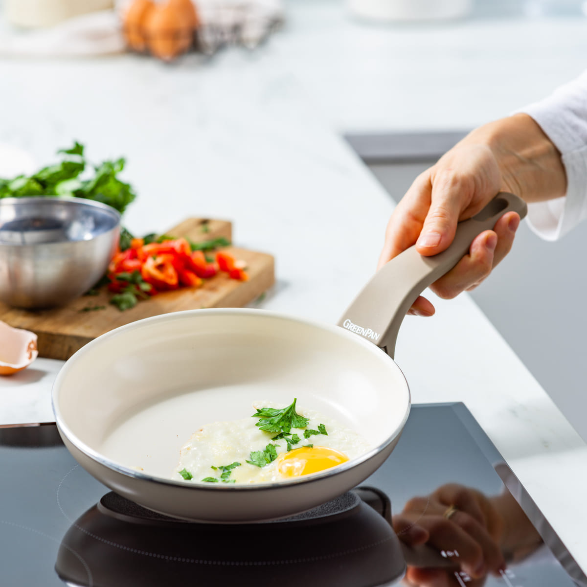 CC009495-101 - Essence GreenPan Essence Frying Pan, Taupe - 20cm - Product Image 2
