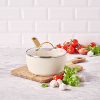 CC010333-103 - Padova Padov Saucepan With Lid, Cream White - 18cm - Product Image 2