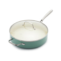 GREENLIFE ARTISAN  SKILLET WITH LID, Turquoise - 30CM