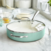 GREENLIFE ARTISAN  SKILLET WITH LID, Turquoise - 30CM