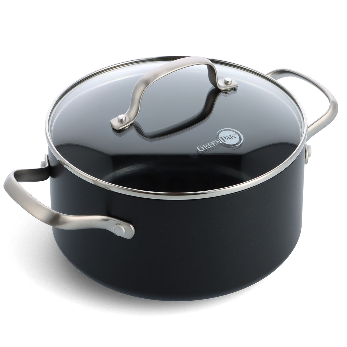 Copenhagen<br> Stock Pot with Lid, Black - 24cm