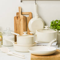 Essence 10 Pcs Cookware Set, Cream White