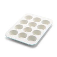 BW000056-002 - GreenLife Bakeware 12-cup Muffin Pan, Turquoise - 39 x 28cm - Product Image 1