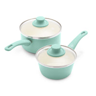 GreenLife Soft Grip 4pc Cookware Sets, Turquoise