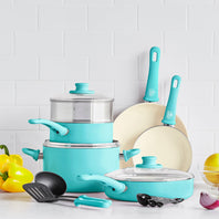 CC003403-001 - GreenLife GREENLIFE SOFT GRIP 12PC COOKWARE SETS, TURQUOISE - Product Image 2