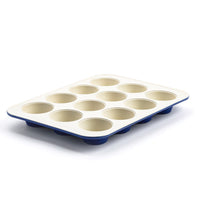 CC003901-001 - GreenLife Bakeware 12-cup Muffin Pan, Navy - 39 x 28cm - Product Image 1