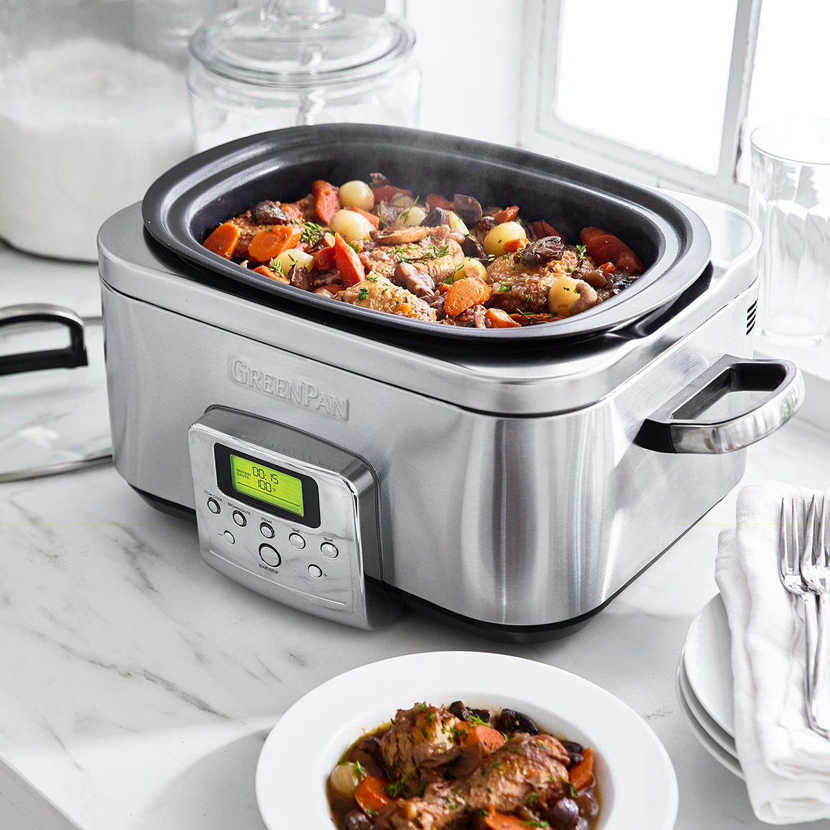 Stainless Steel Non Stick Ceramic Slow Cooker